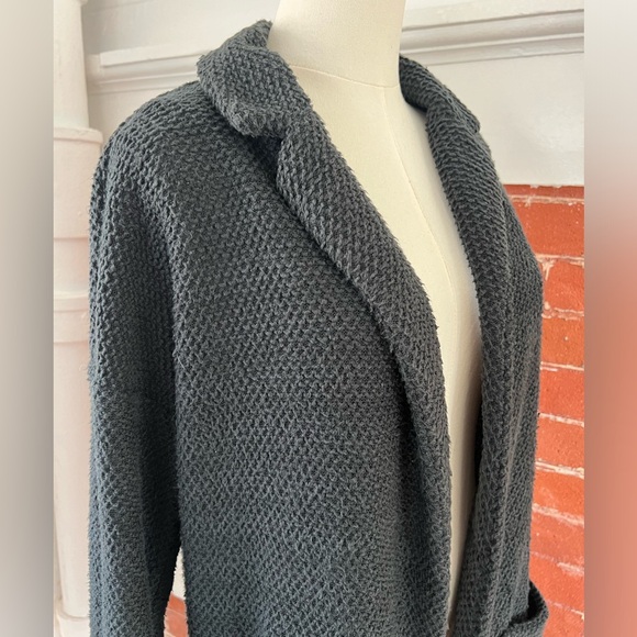 Marine Layer Lila Coat  Oversized Open Front Cardigan Sweater Charcoal Gray - Picture 7 of 14
